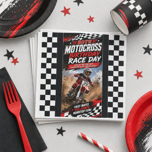 Motocross Motorcycle Birthday Race Day Napkins