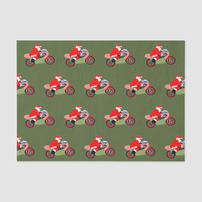 Motocross Motorcycle Christmas Holiday Tissue Paper (Front)