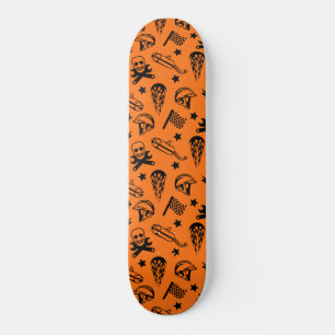 Motocross Motorcycle Helmet Racing Skull Orange Skateboard