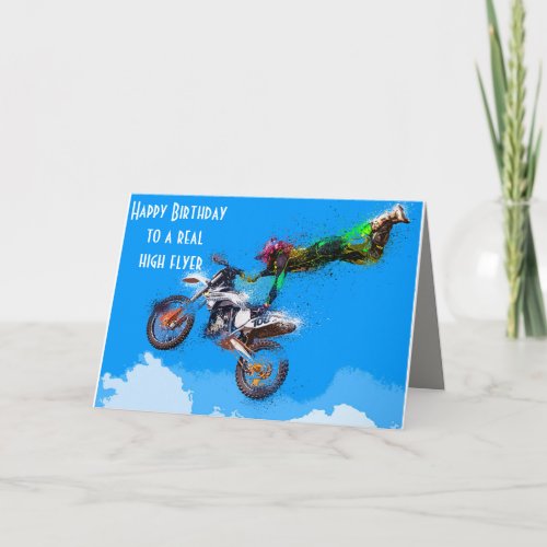 Motocross  Motorcycle Racing Birthday Card