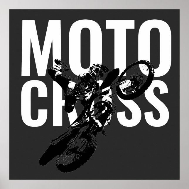 Motocross Motorcycle Sport Pop Art Poster (Front)