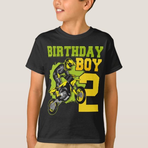 Motocross MX 2nd Gift 2 Year Old Dirt Bike Birthda T_Shirt