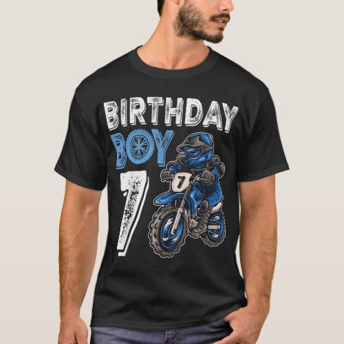 Motocross MX 7th Gift 7 Year Old Dirt Bike Birthda T_Shirt