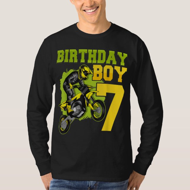 Motocross MX 7th Gift 7 Year Old Dirt Bike Birthda T-Shirt (Front)