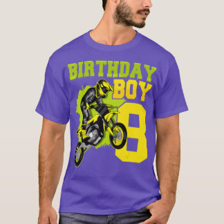 Motocross MX 8th Gift 8 Year Old Dirt Bike Birthda T-Shirt