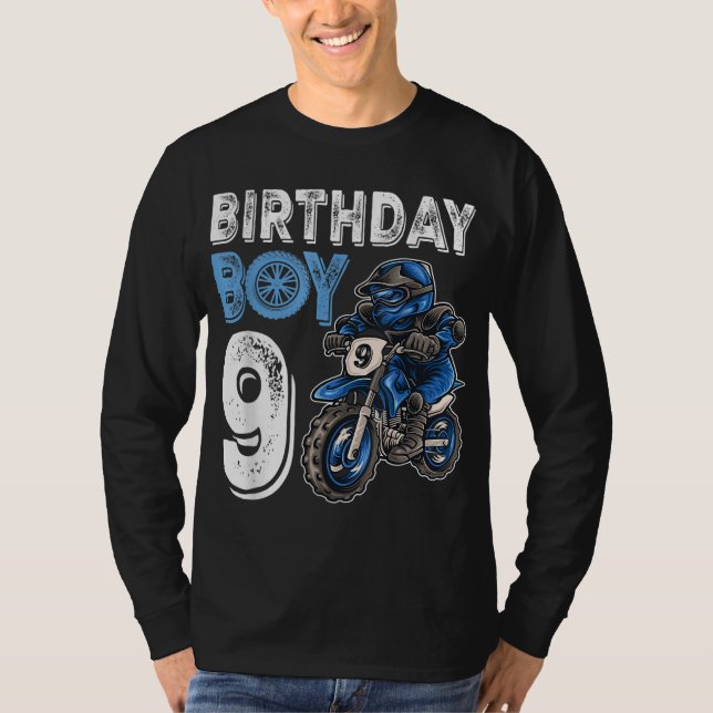 Motocross MX 9th Gift 9 Year Old Dirt Bike Birthda T-Shirt (Front)