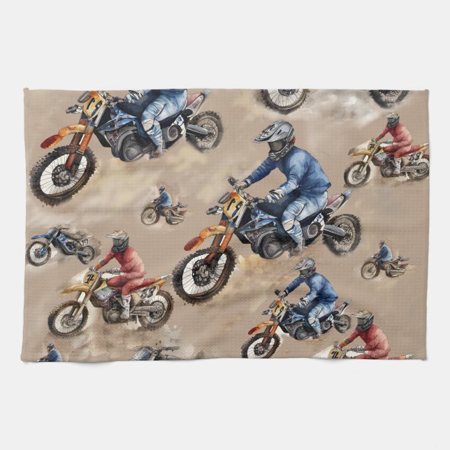 Motocross off-road art  kitchen towel (Horizontal)