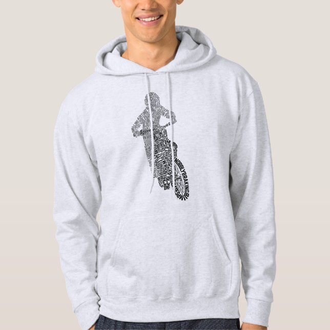 Motocross Off Road Motorcycle Word Art Hoodie (Front)
