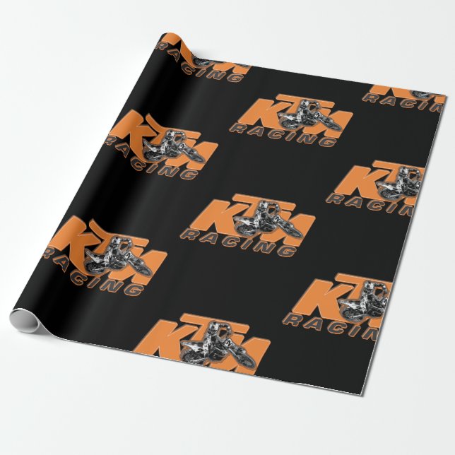 Motocross orange wrapping paper (Unrolled)