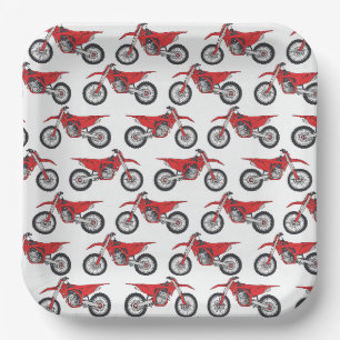 Motocross Paper Plates, Dirt Bike Racing Birthday Plates