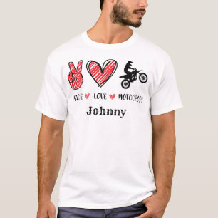 MOTOCROSS Peace Love Personalized T-Shirt
