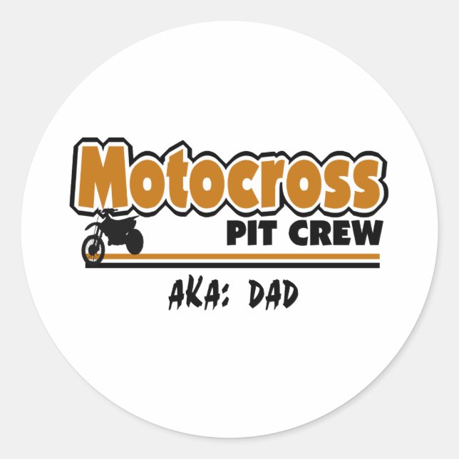 Motocross Pit Crew Classic Round Sticker (Front)