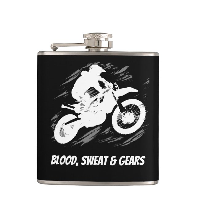 Motocross Quote Sport Motorcycle Racing Quote Flask (Front)