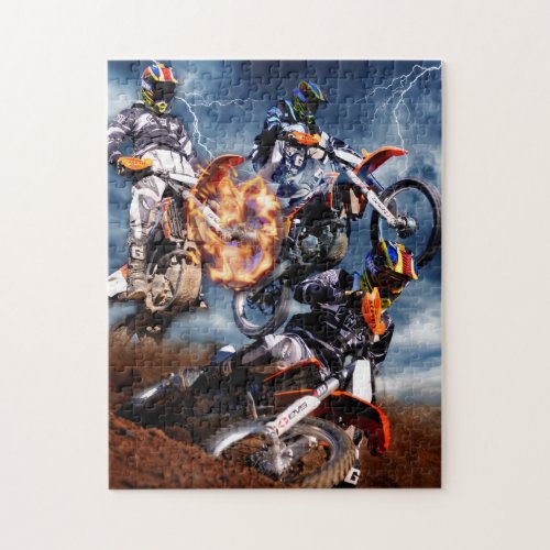 Motocross race in the lighting jigsaw puzzle