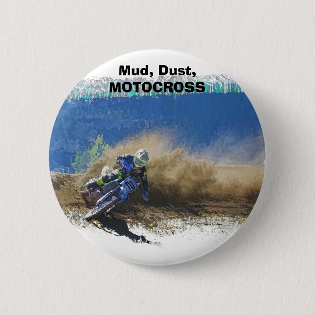 Motocross Racer Artwork Gifts Button (Front)