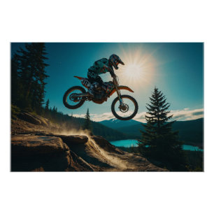 Motocross Racer at Spirit Lake Poster