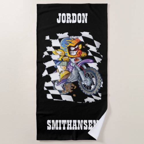 MOTOCROSS RACER BEACH TOWEL