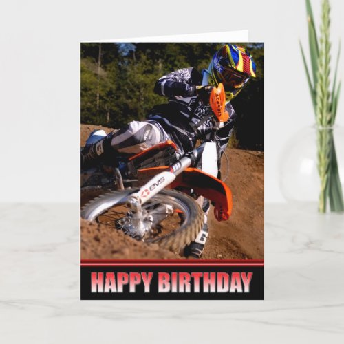 Motocross Racer birthday card