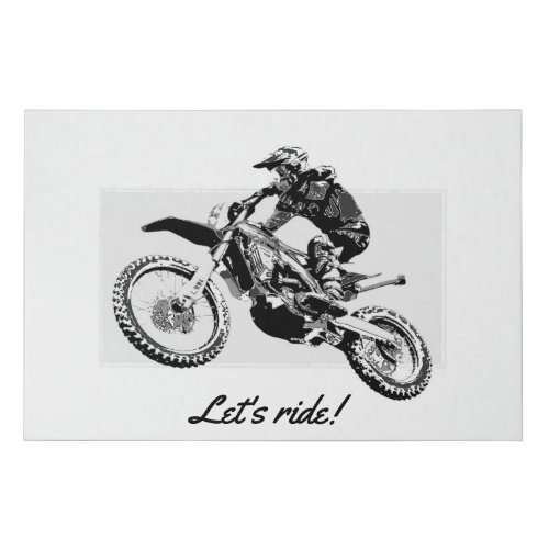 Motocross Racer Design   Faux Canvas Print