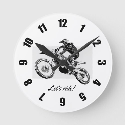 Motocross Racer Design  Round Clock