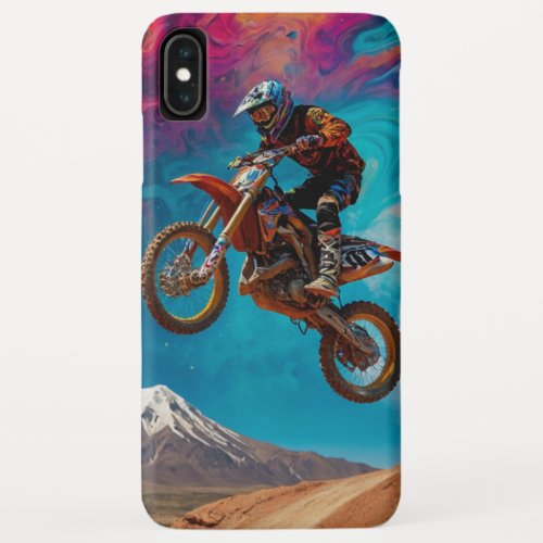 Motocross Racer on Mountain Slope iPhone XS Max Case