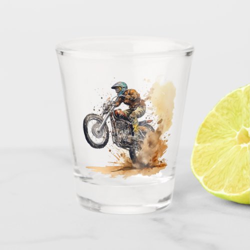 Motocross Racing Action Graphic Shot Glass
