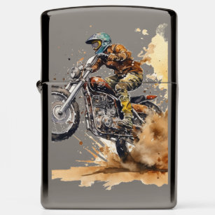 Motocross Racing Action Graphic Zippo Lighter