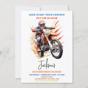 Motocross Racing Birthday Invitation