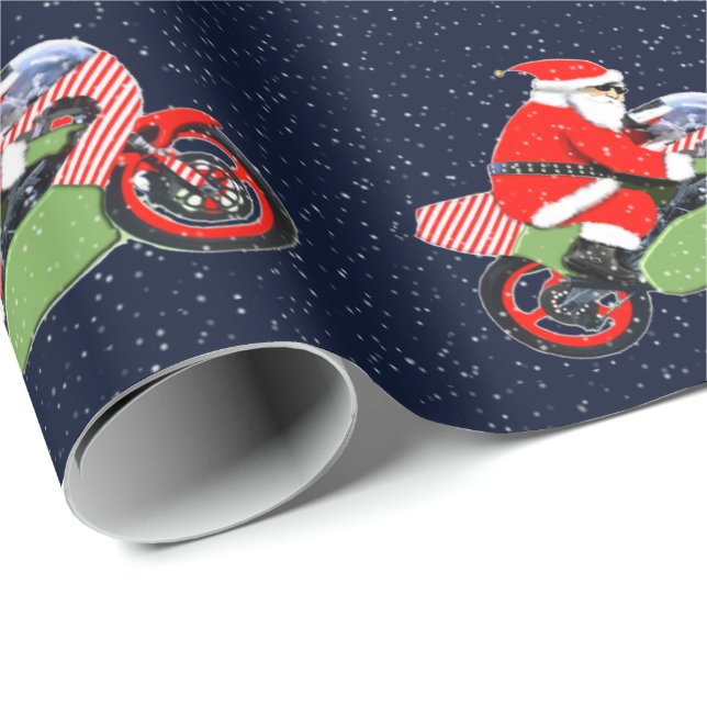 Motocross Racing Christmas Wrapping Paper (Roll Corner)