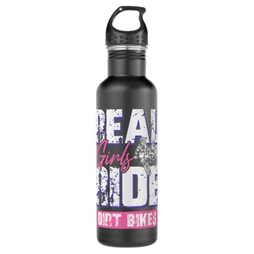 Motocross Real Girls Ride Dirt Bikes1 Stainless Steel Water Bottle