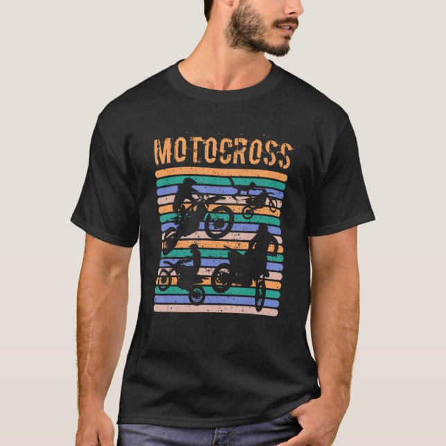 Motocross Retro Dirt Track Racing T-Shirt (Front)