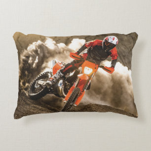 Motocross Rider Accent Pillow