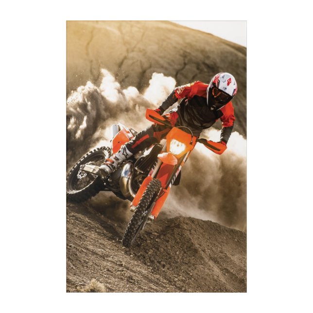 Motocross Rider Acrylic Print (Front)