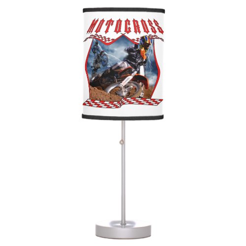 Motocross rider and lightning table lamp