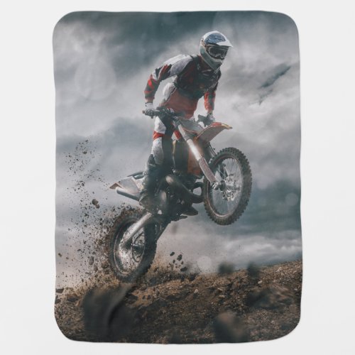 Motocross rider baby blanket