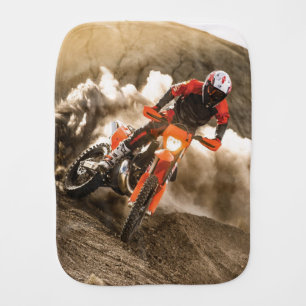 Motocross Rider Baby Burp Cloth