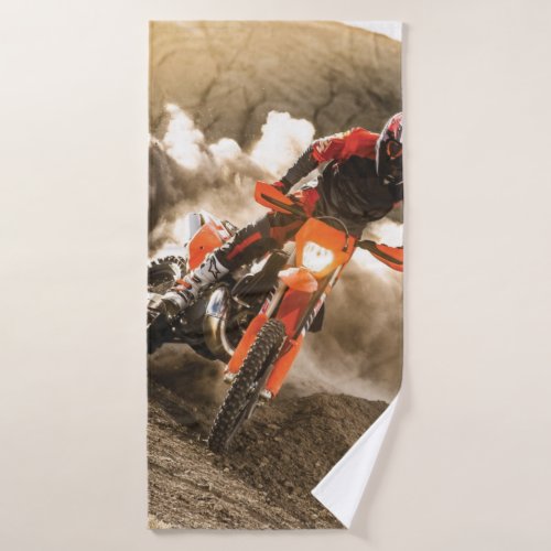 Motocross Rider Bath Towel