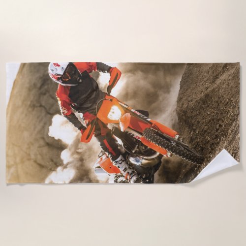 Motocross Rider Beach Towel