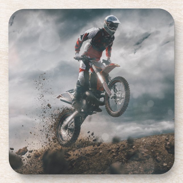 motocross rider beverage coaster (Front)