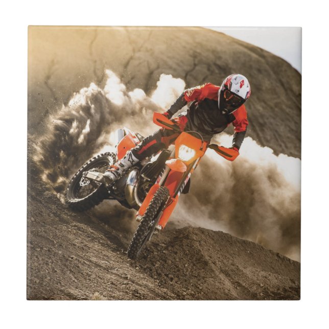 Motocross Rider Ceramic Tile (Front)
