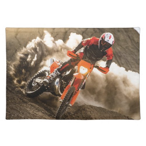 Motocross Rider Cloth Placemat