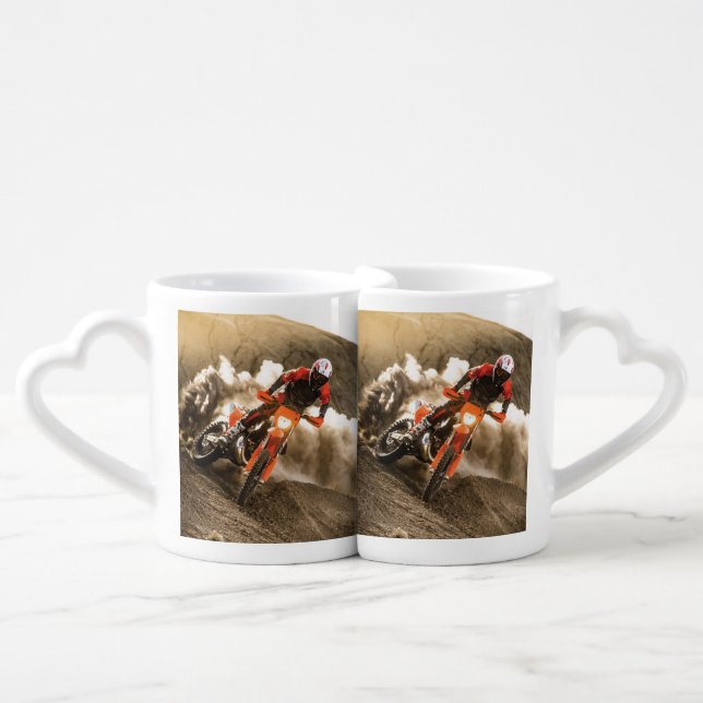 Motocross Rider Coffee Mug Set (Front Nesting)