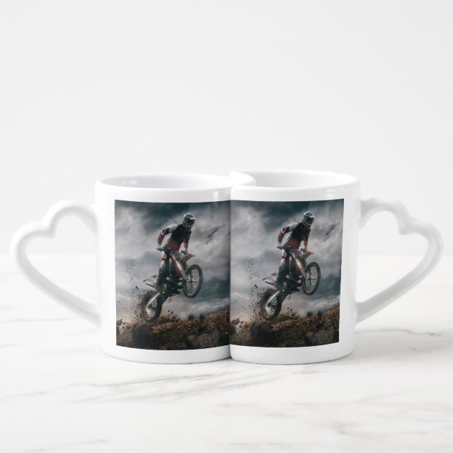 Motocross rider coffee mug set (Front Nesting)