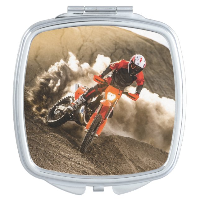 Motocross Rider Compact Mirror (Front)