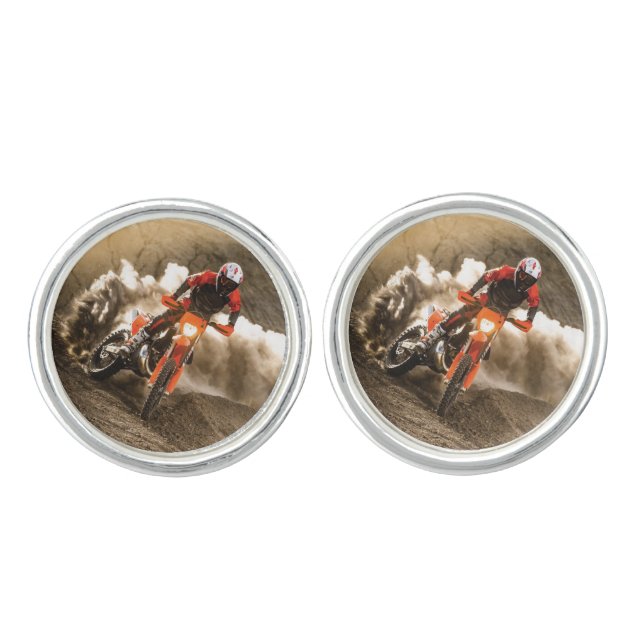 Motocross Rider Cufflinks (Front)