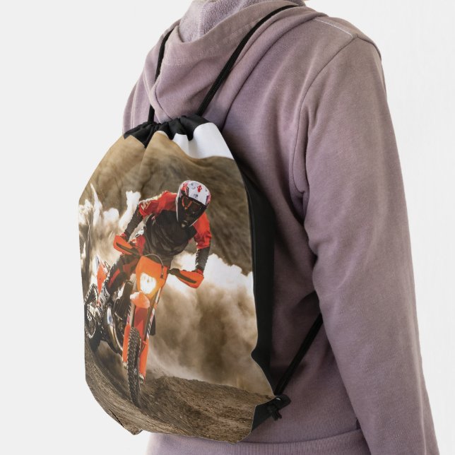 Motocross Rider Drawstring Bag (Insitu)