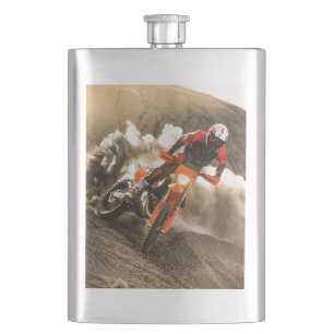 Motocross Rider Flask