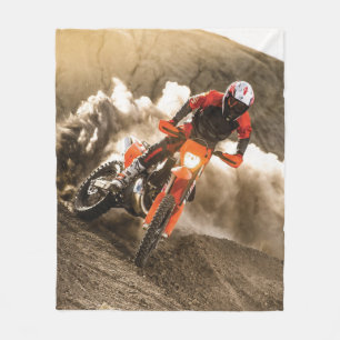 Motocross Rider Fleece Blanket