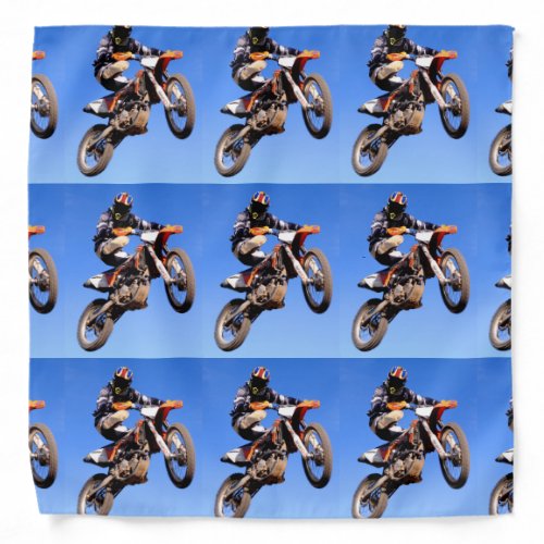 Motocross rider flying high bandana