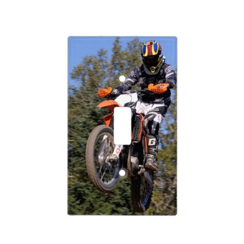 Motocross rider flying high light switch cover